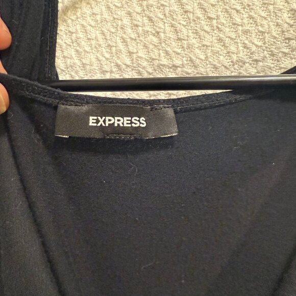 Express black top draped cowl neck size Large - Picture 4 of 4